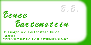 bence bartenstein business card